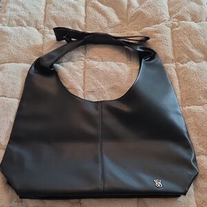 Elegant Black Faux Leather Tote Bag